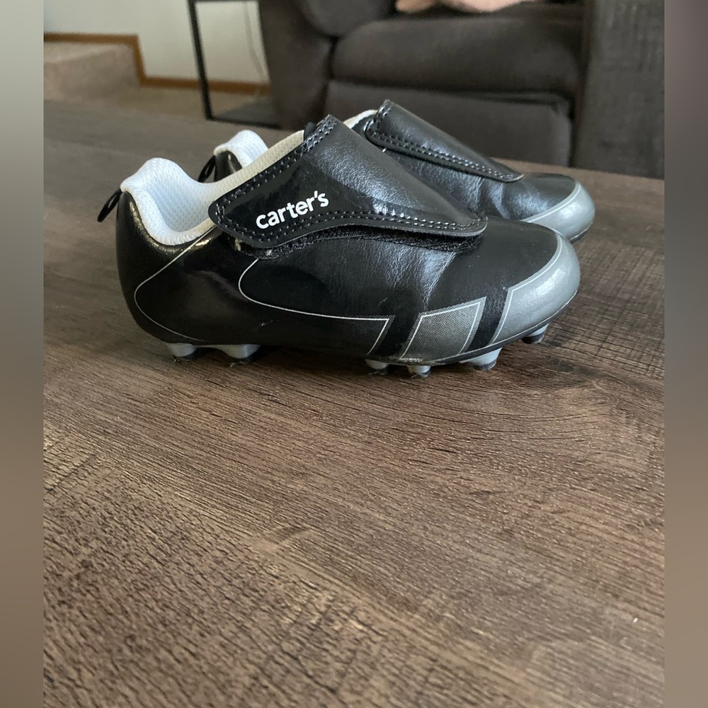 Carter's Black and Gray Kids Cleats Sneakers